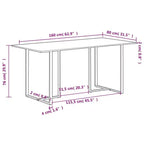 Table à Manger Industrielle en Bois de Manguier Brut - Design Rectangulaire - Plusieurs Tailles Disponibles