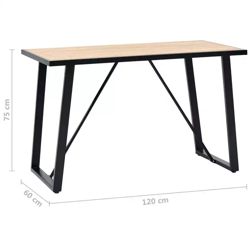 Table à manger en chêne avec pieds en métal - Différentes tailles