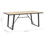 Table à manger en chêne avec pieds en métal - Différentes tailles