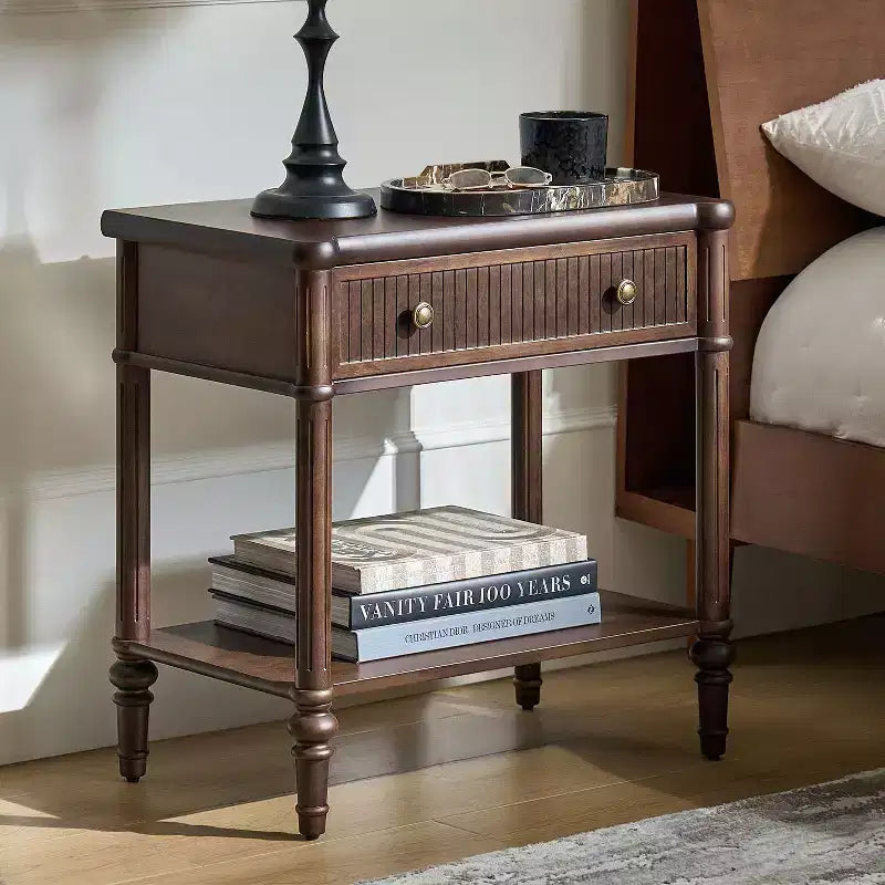 Table de chevet à 1 tiroir Godefroy 26 po de hauteur | HULALA HOME-BLACK
