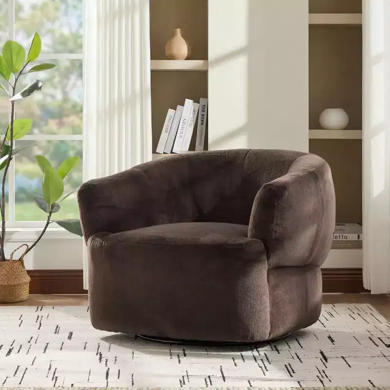 Fauteuil club rembourré pivotant à 360° Christopher Knight Home Priscille