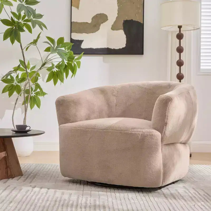 Fauteuil club rembourré pivotant à 360° Christopher Knight Home Priscille