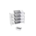 Meuble de Rangement pour Jouets d'Enfants avec 12 Bacs, Ensemble de Meubles de Crèche Multifonctionnels avec Étagères en PEHD (Gris-Blanc)