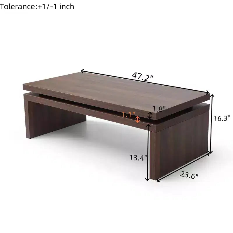 Table basse rectangulaire en bois de sapin Enoch 47 de GDFStudio