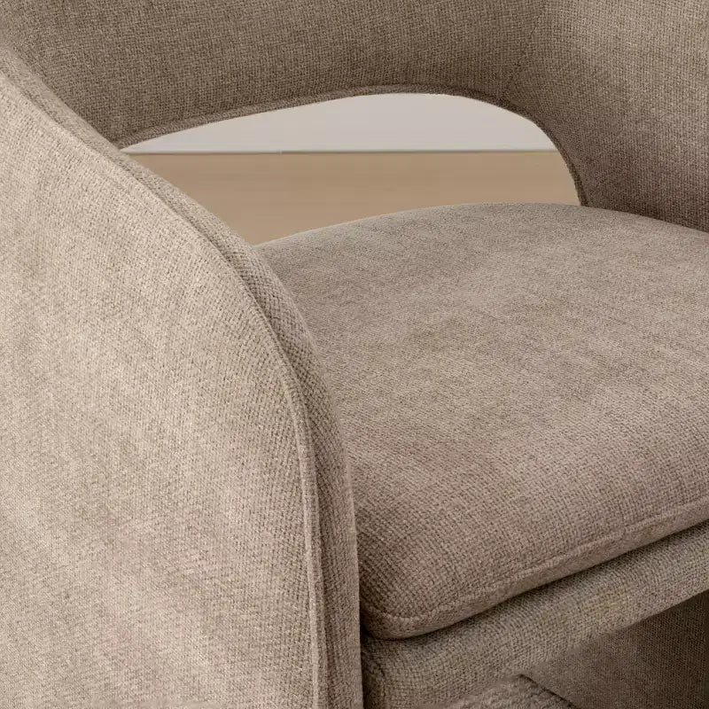 Lot de 4 chaises de cuisine modernes, chaises de salle à manger entièrement rembourrées en tissu avec accoudoirs intégrés, chaises avec accoudoirs pour cuisine-Panipeachy