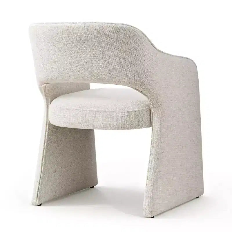 Lot de 4 chaises de cuisine modernes, chaises de salle à manger entièrement rembourrées en tissu avec accoudoirs intégrés, chaises avec accoudoirs pour cuisine-Panipeachy