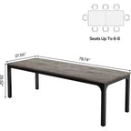 Table de conférence Lantine 198 cm, Grande table de réunion de bureau 199,9 L x 70 D, Bureau de séminaire moderne pour salle de conférence (1, Gris + Noir)