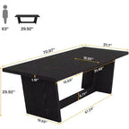 Table de conférence rectangulaire Lantine de 1,8 m, bureau exécutif de 71 pouces pour 6-8 personnes, table de salle de réunion en bois avec base piédestal robuste, noir