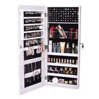 Karl Home Le film PVC de toute la surface, accroche le mur, la porte avec une serrure, une armoire à bijoux, un miroir, une armoire blanche