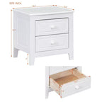 Table de chevet rétro du milieu du siècle avec 2 tiroirs, table de nuit compacte pour chambre à coucher - Panipeachy