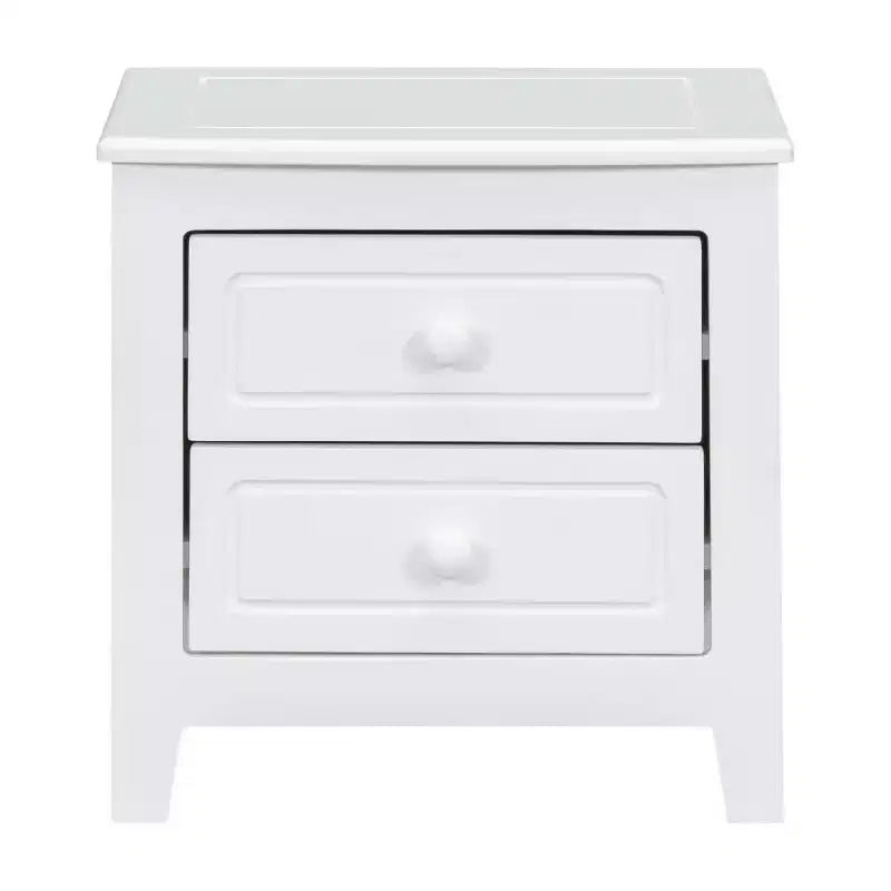 Table de chevet rétro du milieu du siècle avec 2 tiroirs, table de nuit compacte pour chambre à coucher - Panipeachy