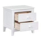 Table de chevet rétro du milieu du siècle avec 2 tiroirs, table de nuit compacte pour chambre à coucher - Panipeachy