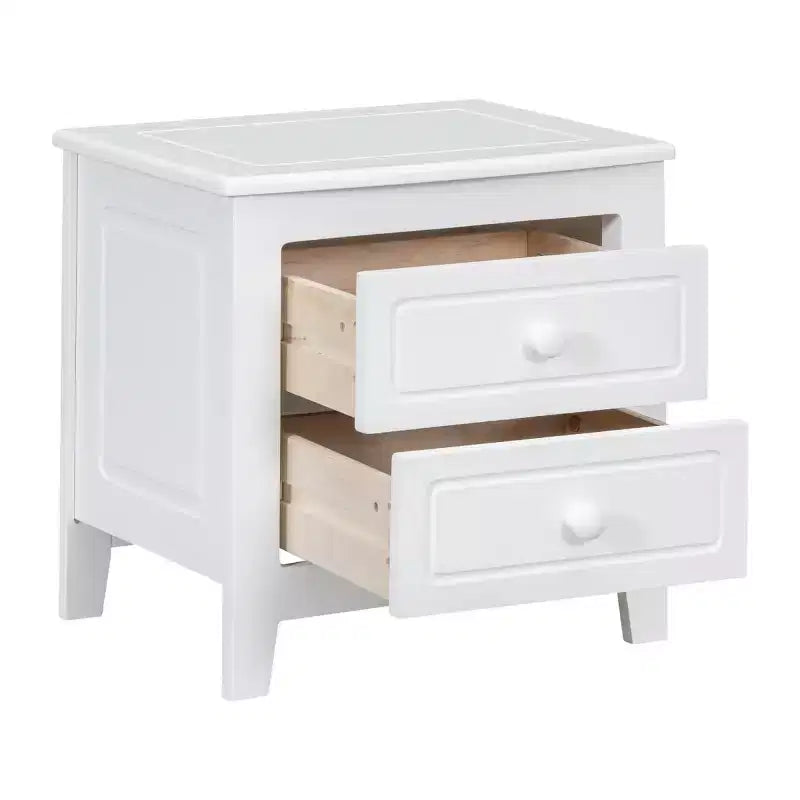 Table de chevet rétro du milieu du siècle avec 2 tiroirs, table de nuit compacte pour chambre à coucher - Panipeachy