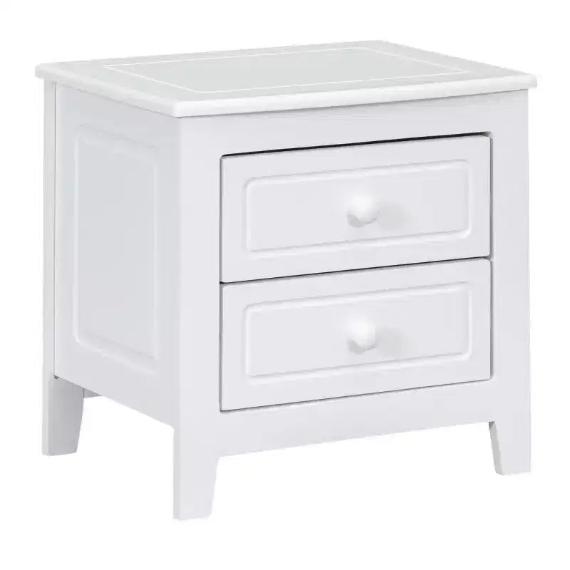 Table de chevet rétro du milieu du siècle avec 2 tiroirs, table de nuit compacte pour chambre à coucher - Panipeachy