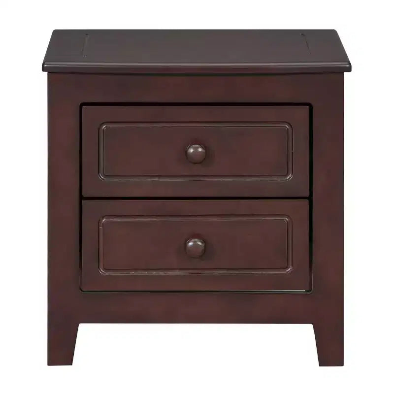 Table de chevet rétro du milieu du siècle avec 2 tiroirs, table de nuit compacte pour chambre à coucher - Panipeachy
