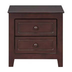 Table de chevet rétro du milieu du siècle avec 2 tiroirs, table de nuit compacte pour chambre à coucher - Panipeachy