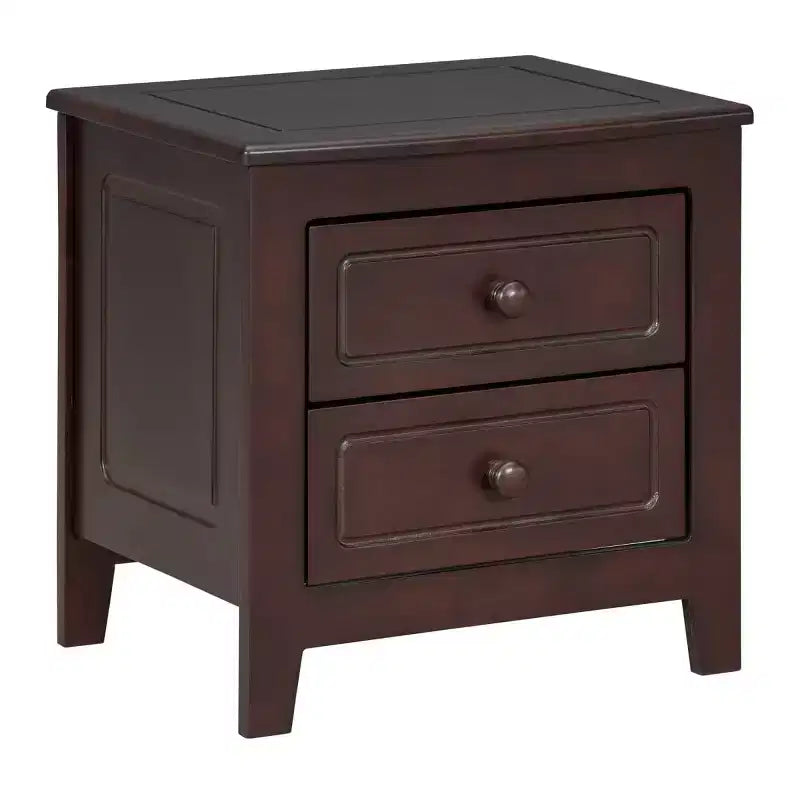 Table de chevet rétro du milieu du siècle avec 2 tiroirs, table de nuit compacte pour chambre à coucher - Panipeachy