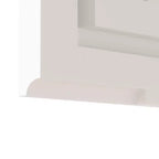 Meuble de rangement mural lumineux à LED Karl Home, Cadre acrylique blanc avec affichage de l'heure et de la température, Éclairage tricolore, 2 prises et 2 ports USB