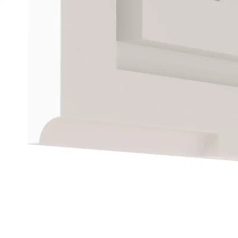 Meuble de rangement mural lumineux à LED Karl Home, Cadre acrylique blanc avec affichage de l'heure et de la température, Éclairage tricolore, 2 prises et 2 ports USB