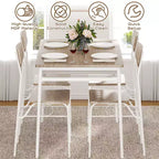 Ensemble de salle à manger 7 pièces Karl Home pour 6 personnes, table de cuisine de 109,9 cm et chaises en bois avec rangement et dossier