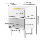 JVNOXK Table de Chevet Moderne de 58 cm avec un Tiroir Spacieux et une Étagère Ouverte, Poignée Décorative Dorée, pour Chambre et Salon, Blanc