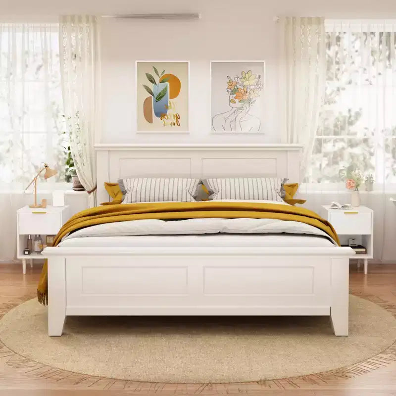 JVNOXK Table de Chevet Moderne de 58 cm avec un Tiroir Spacieux et une Étagère Ouverte, Poignée Décorative Dorée, pour Chambre et Salon, Blanc