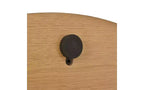 Table basse de style médiéval JVNOXK avec volets roulants coulissants, table d'appoint de rangement à rainure ronde, poignées dorées, pour salon, couleur naturelle