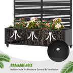 MAYEERTY Jardinière en fer forgé noir avec treillis (Harold B à persiennes), 47x47x16, jardinière de jardin double face en 3 pièces