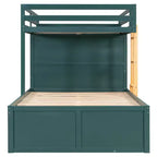 Lit superposé complet Whisen avec 2 grands tiroirs, 5 petits tiroirs et petite armoire