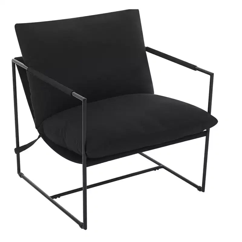 Fauteuil d'appoint moderne Sling – Fauteuil de salon rembourré en mousse déchiquetée pour le salon, la chambre et la lecture au bureau