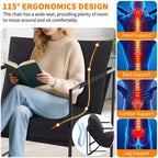 Fauteuil d'appoint moderne Sling – Fauteuil de salon rembourré en mousse déchiquetée pour le salon, la chambre et la lecture au bureau
