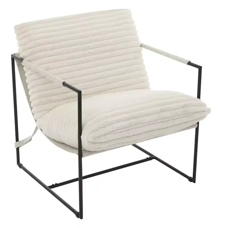 Fauteuil d'appoint moderne Sling – Fauteuil de salon rembourré en mousse déchiquetée pour le salon, la chambre et la lecture au bureau