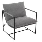 Fauteuil d'appoint moderne Sling – Fauteuil de salon rembourré en mousse déchiquetée pour le salon, la chambre et la lecture au bureau