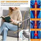 Fauteuil d'appoint moderne Sling – Fauteuil de salon rembourré en mousse déchiquetée pour le salon, la chambre et la lecture au bureau
