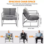 Fauteuil d'appoint moderne Sling – Fauteuil de salon rembourré en mousse déchiquetée pour le salon, la chambre et la lecture au bureau