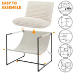 Fauteuil d'appoint moderne Sling – Fauteuil de salon rembourré en mousse déchiquetée pour le salon, la chambre et la lecture au bureau