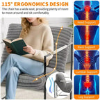 Fauteuil d'appoint moderne Sling – Fauteuil de salon rembourré en mousse déchiquetée pour le salon, la chambre et la lecture au bureau