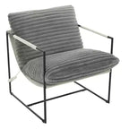 Fauteuil d'appoint moderne Sling – Fauteuil de salon rembourré en mousse déchiquetée pour le salon, la chambre et la lecture au bureau