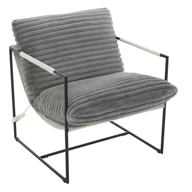 Fauteuil d'appoint moderne Sling – Fauteuil de salon rembourré en mousse déchiquetée pour le salon, la chambre et la lecture au bureau