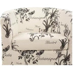 Fauteuil de salon cylindrique GDFStudio Everett avec pouf, en tissu à motif rétro
