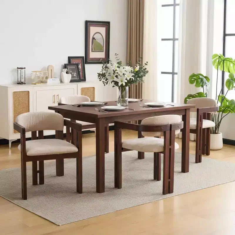 Christopher Knight Home Pascale Chaises de salle à manger rembourrées en bois d'hévéa de style Mid-Century (Lot de 4)