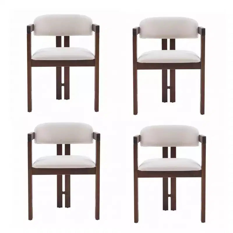 Christopher Knight Home Pascale Chaises de salle à manger rembourrées en bois d'hévéa de style Mid-Century (Lot de 4)