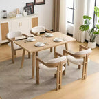 Christopher Knight Home Pascale Chaises de salle à manger rembourrées en bois d'hévéa de style Mid-Century (Lot de 4)