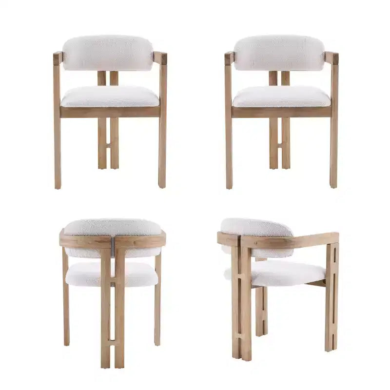 Christopher Knight Home Pascale Chaises de salle à manger rembourrées en bois d'hévéa de style Mid-Century (Lot de 4)