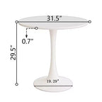 Table à manger ronde de 80 cm, petite table de cuisine avec pied central, table d'appoint de style Mid-Century ou table basse pour salon ou appartement - Panipeachy