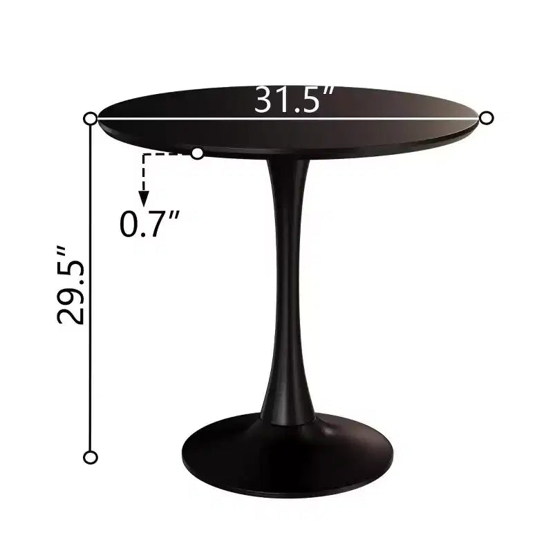 Table à manger ronde de 80 cm, petite table de cuisine avec pied central, table d'appoint de style Mid-Century ou table basse pour salon ou appartement - Panipeachy