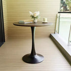 Table à manger ronde de 80 cm, petite table de cuisine avec pied central, table d'appoint de style Mid-Century ou table basse pour salon ou appartement - Panipeachy