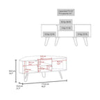 Meuble TV moderne JVNOXK 65 pouces avec portes et espace de rangement ouvert, surface résistante aux rayures, équipé d'élégants pieds épingle, marron