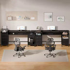 Bureau informatique noir de 61 pouces avec station de recharge, bureau de jeu avec lumières LED, réversible, 5 tiroirs en tissu, table d'écriture pour bureau à domicile, rangement pour les études