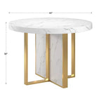 Table à manger ronde large en faux marbre Devoe 43 - iNSPIRE Q